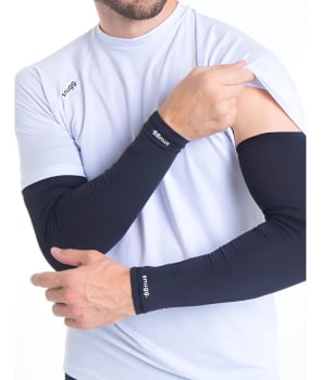 Par Manguito Proteção Solar Uv50 Mangote Manga Ciclismo SunDry Cor Preto