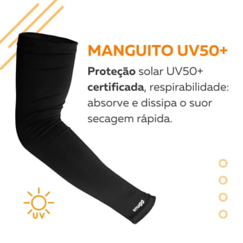 Par Manguito Proteção Solar Uv50 Mangote Manga Ciclismo SunDry Cor Preto