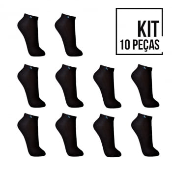 Kit/10 Pares Meias Lupo Cano Curto Algodão Preta 3225-960