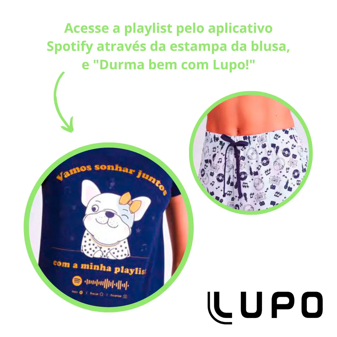 Pijama adulto feminino Lupo